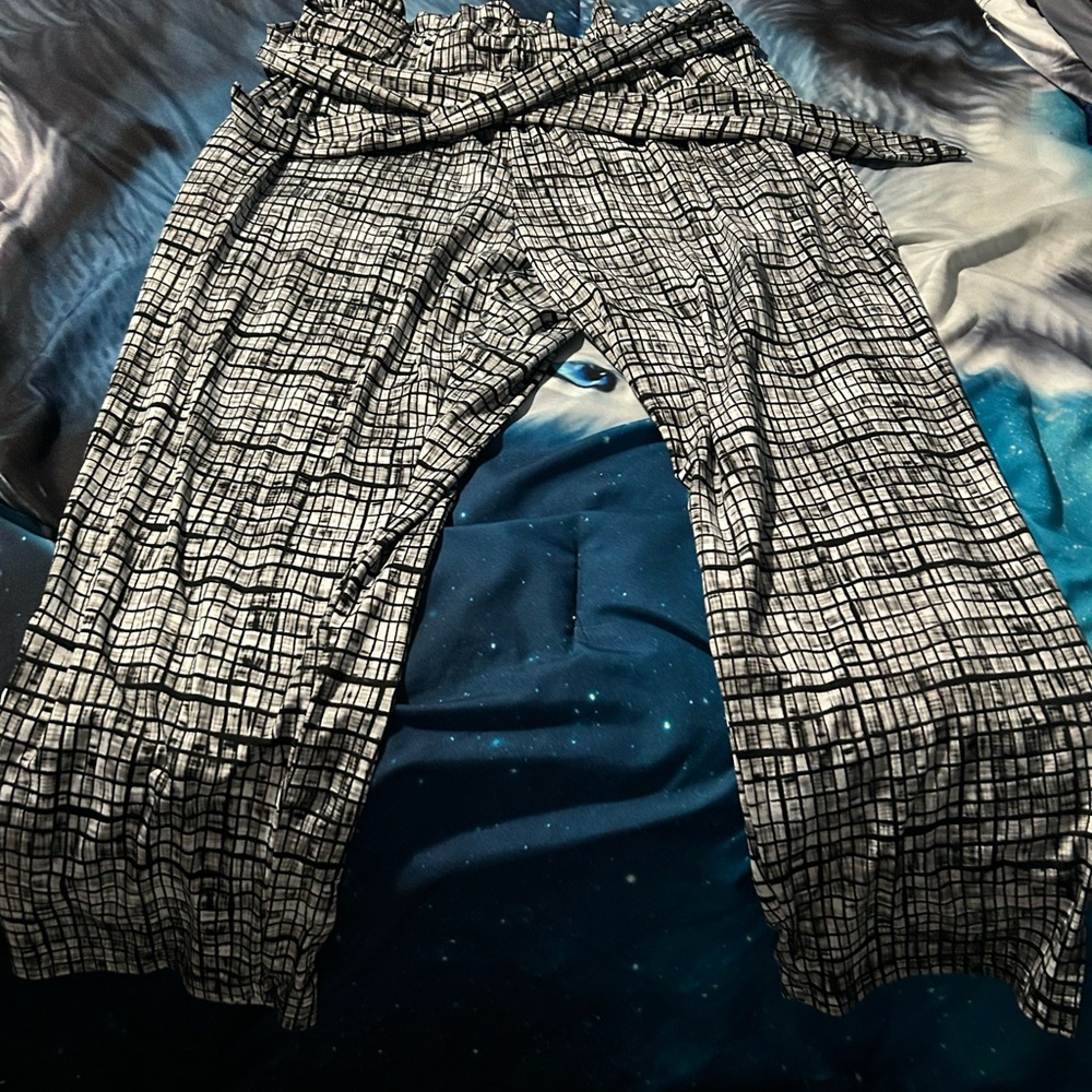 Black and White Straight Leg Pants